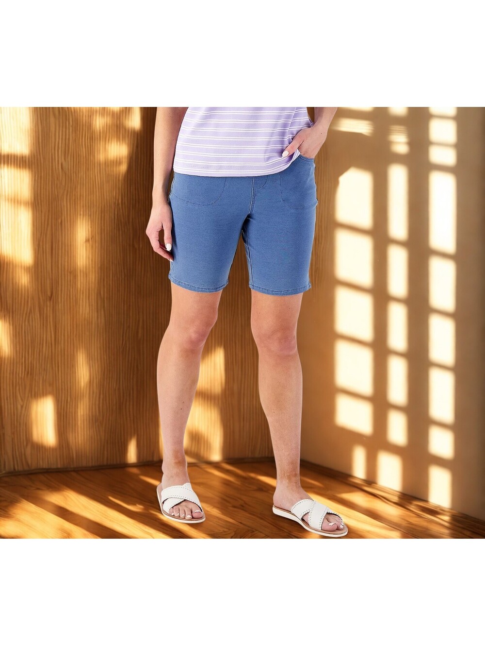 Quacker Factory DreamJeannes 5 Pocket 8" Shorts Size XXS